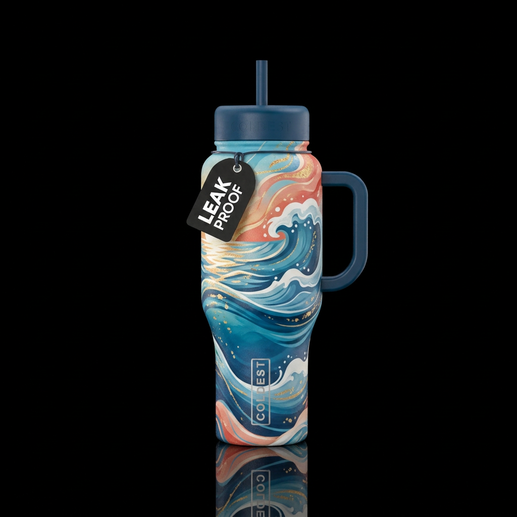 Afternoon Swim water bottle design