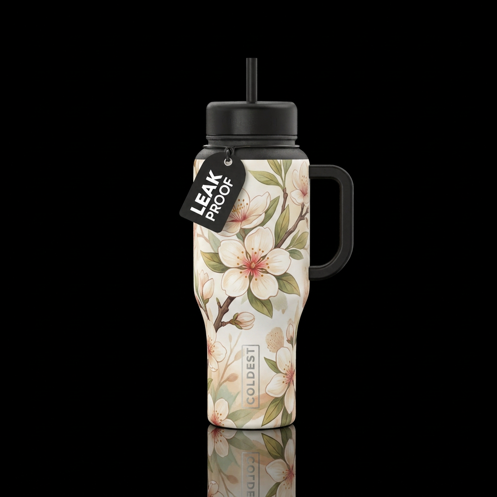 Almond Bloom water bottle design