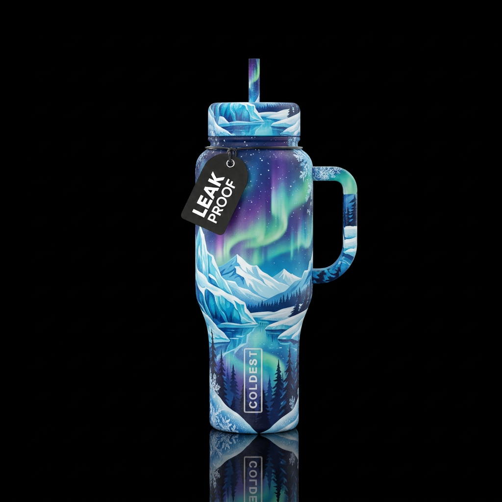 Alaska Winter water bottle design