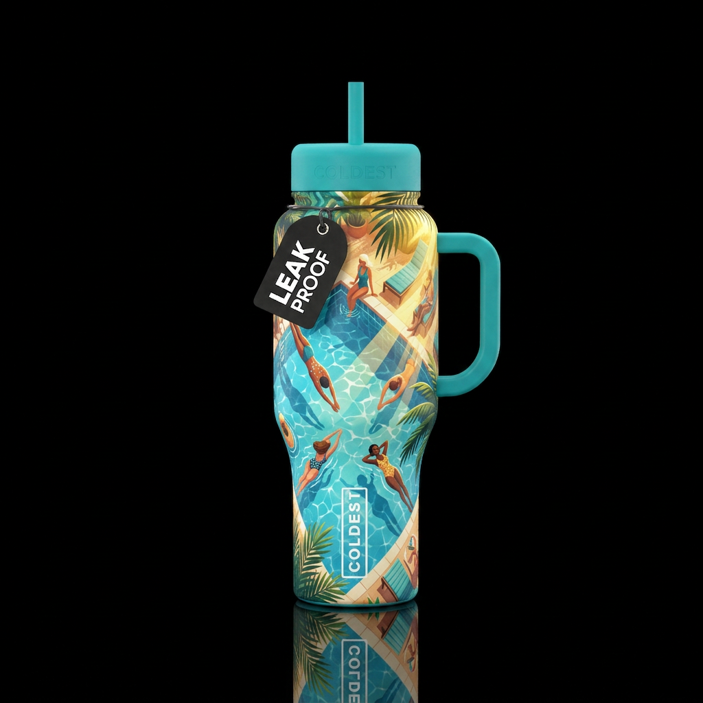 Afternoon Swim water bottle design