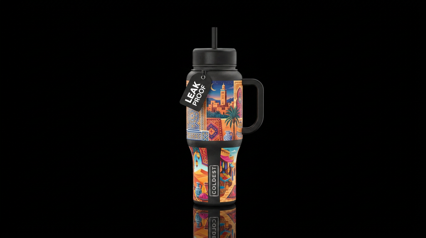A Day in Morocco water bottle design