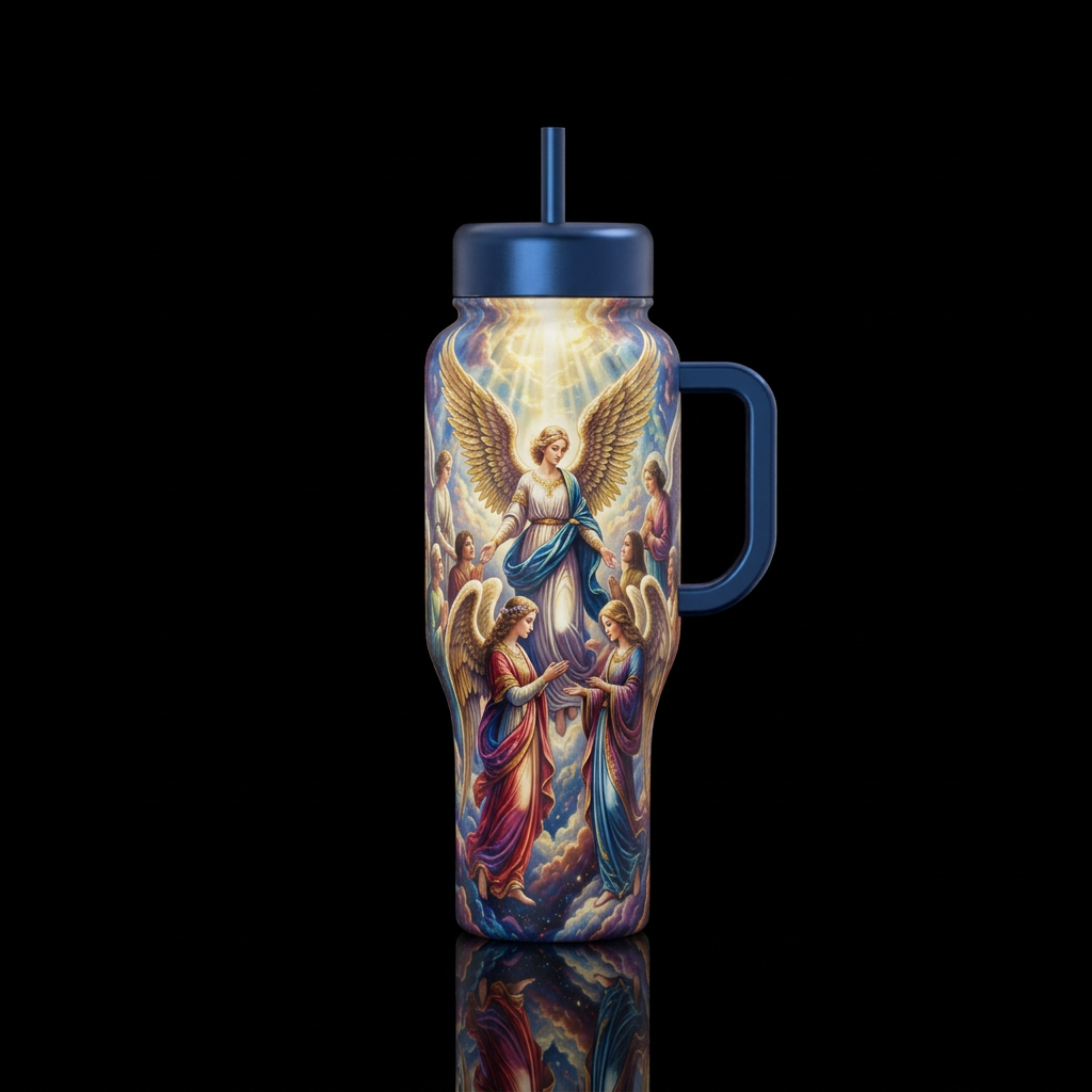 Angel Reception water bottle design