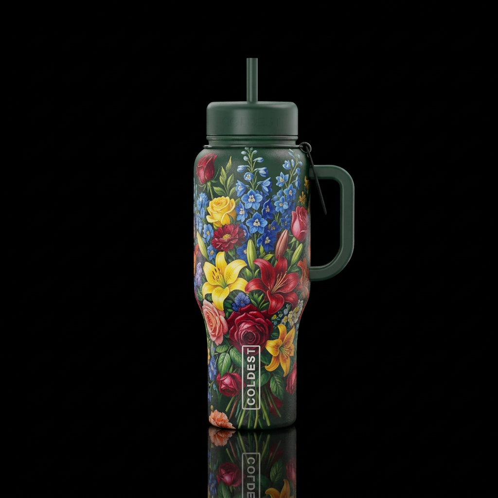 Blooming Bouquet water bottle design