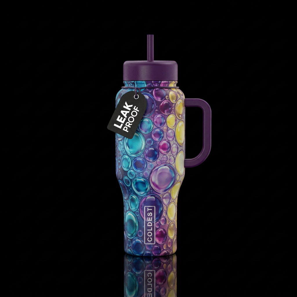 Blissful Bubbles water bottle design