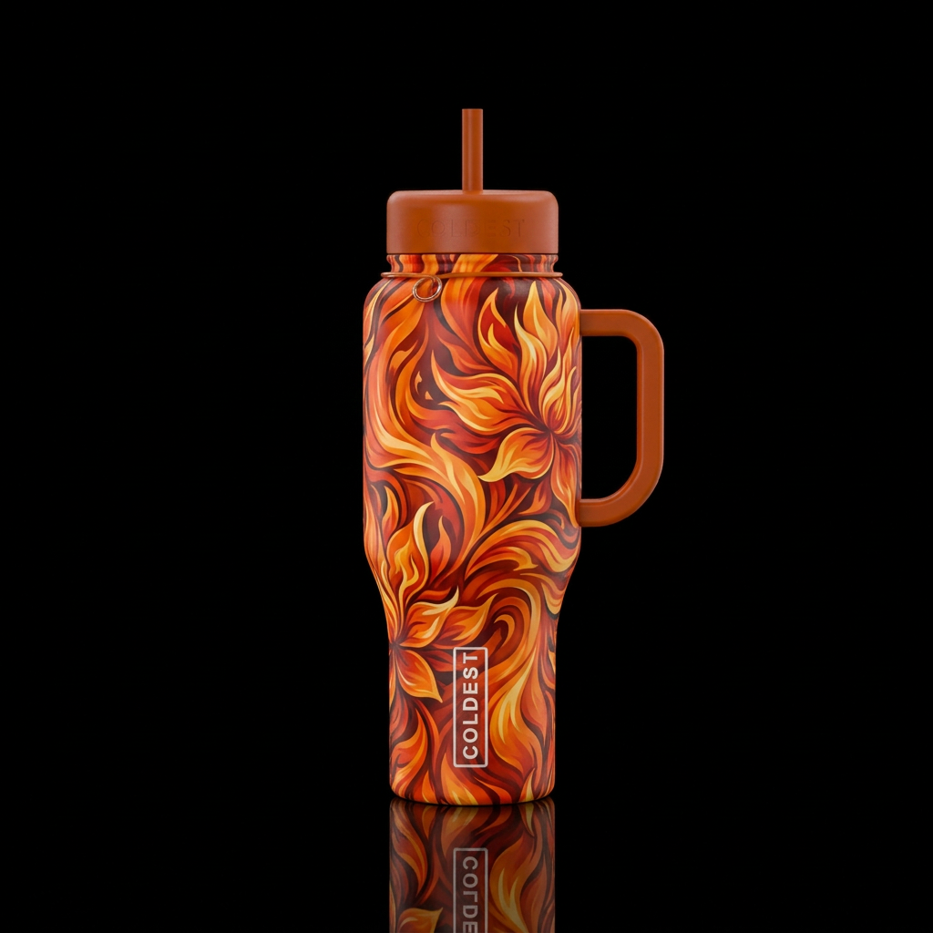 Blooming Fire water bottle design