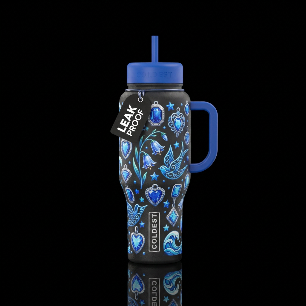 Blue Charm water bottle design