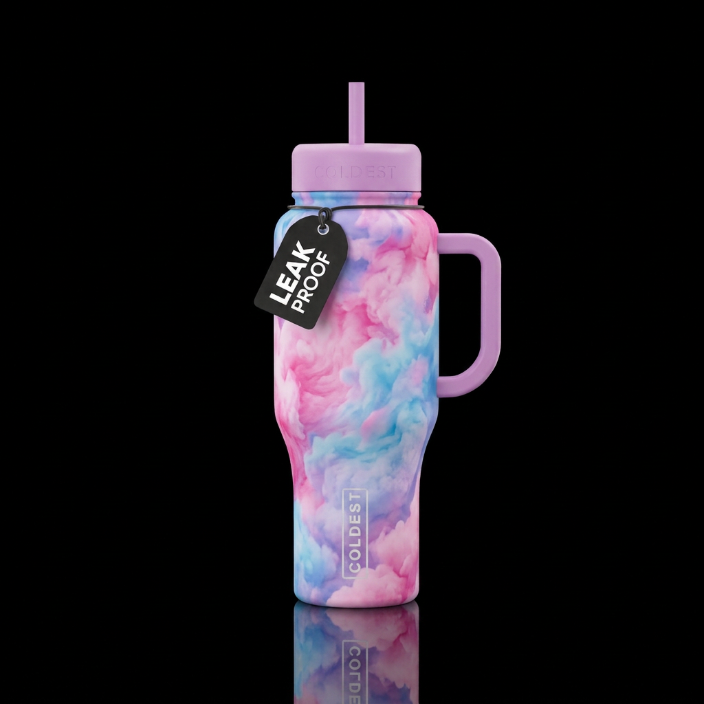 Boardwalk Cotton Candy water bottle design