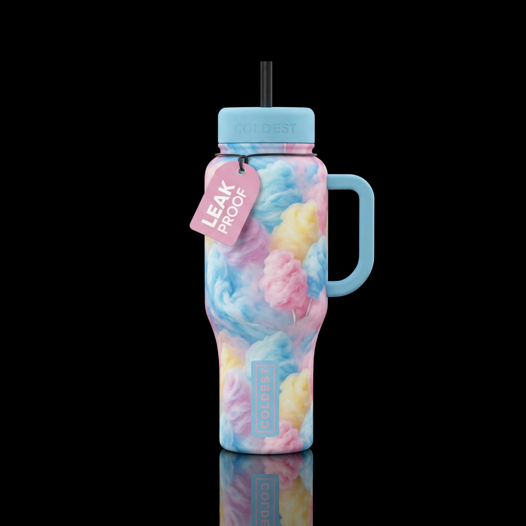 Boardwalk Cotton Candy water bottle design
