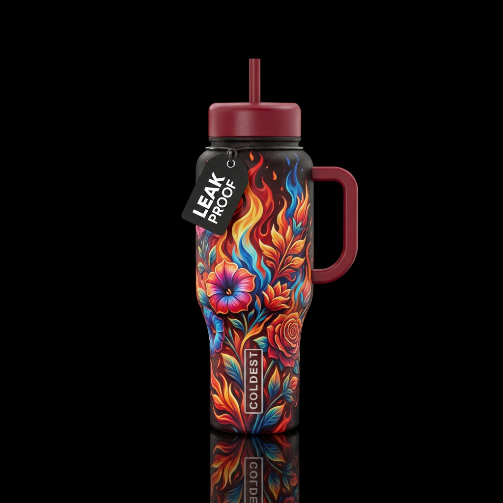 Blooming Fire water bottle design