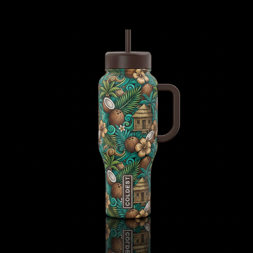 Coconut Cabana water bottle design
