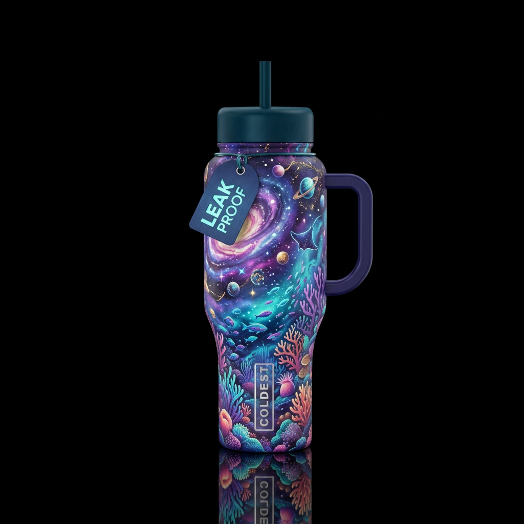 Celestial Reef water bottle design
