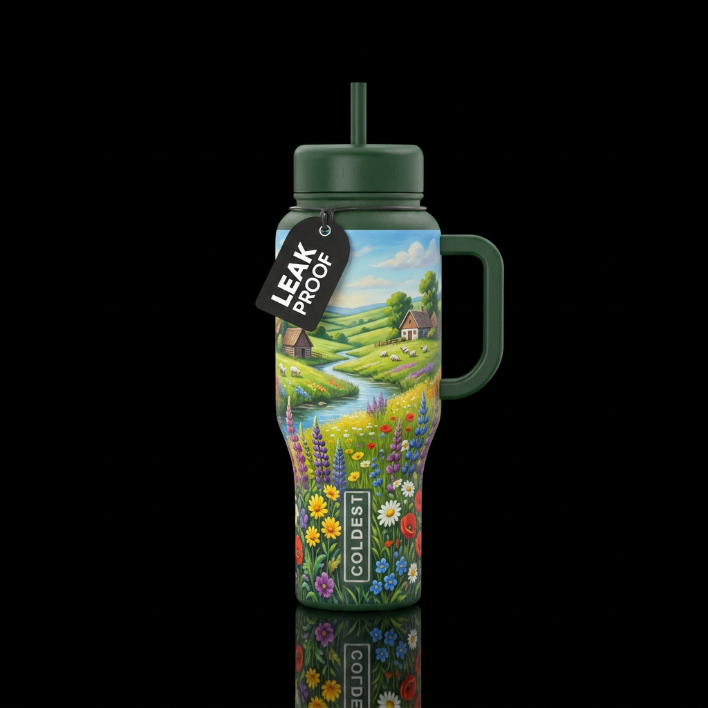 Country Meadows water bottle design