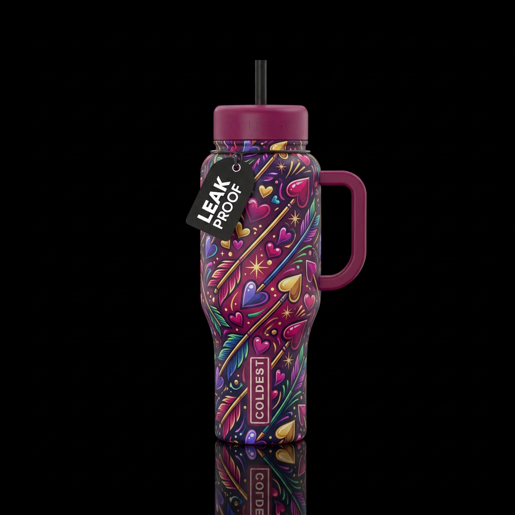 Cupid's Arrow water bottle design