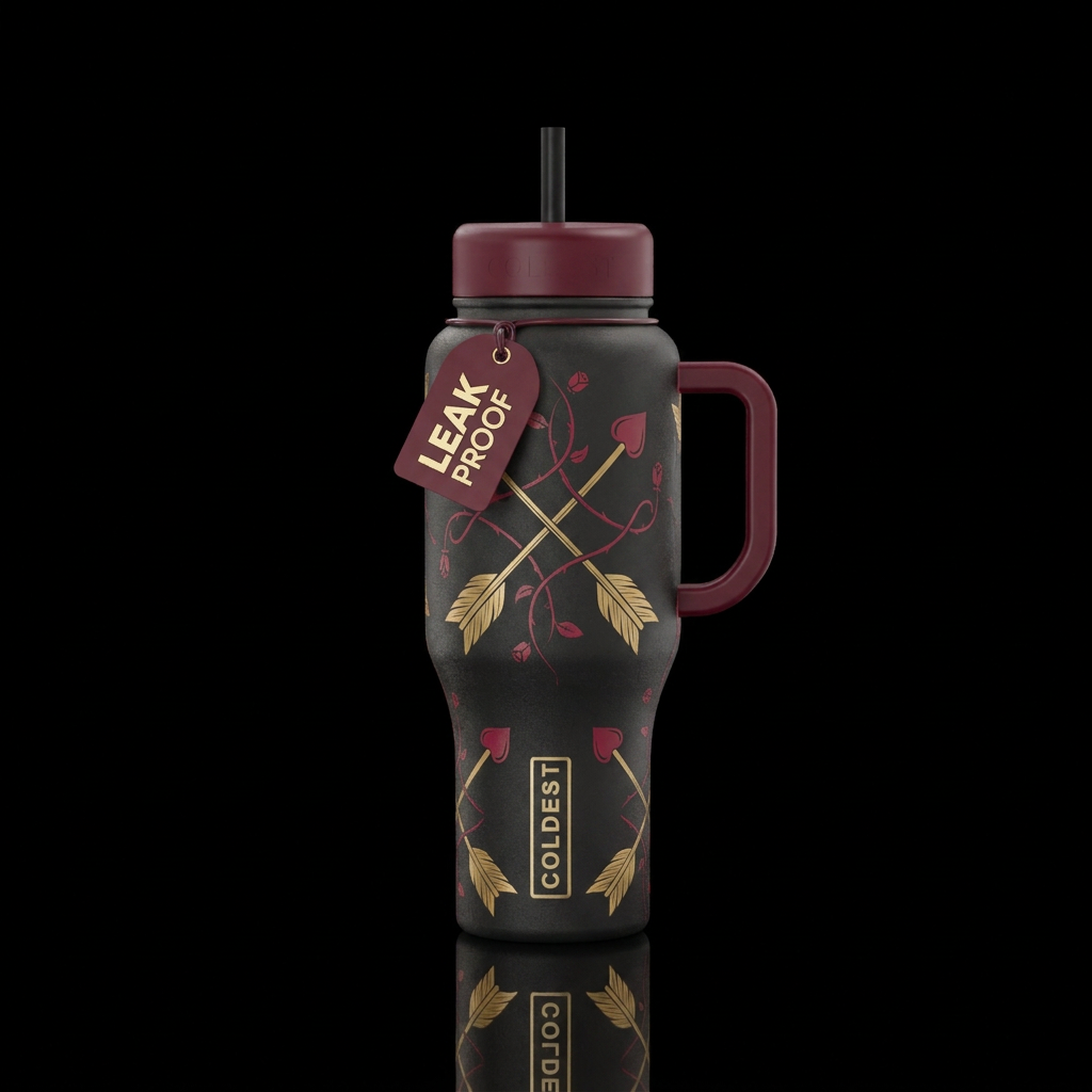 Cupid's Arrow water bottle design