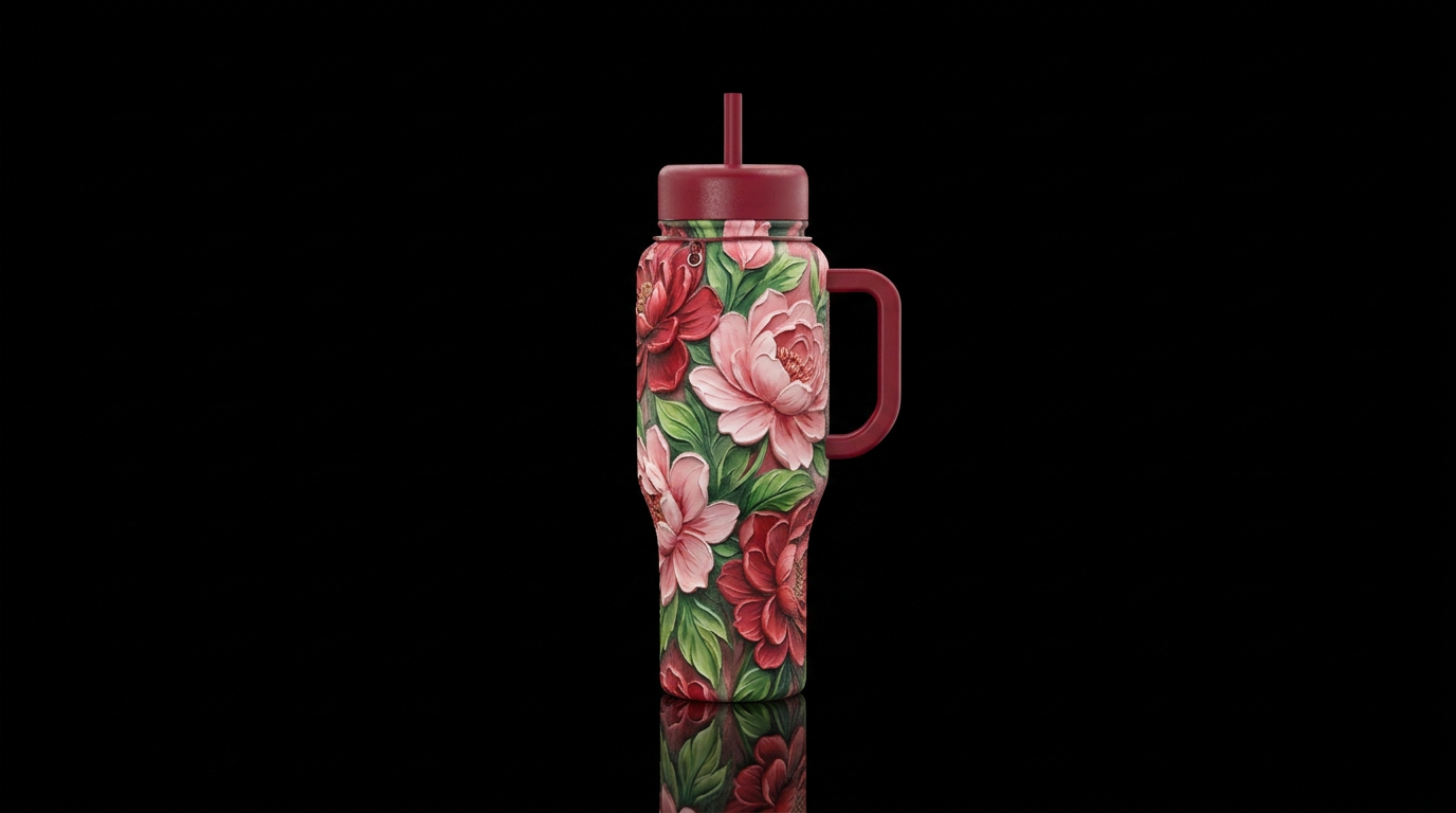 Blushing Bloom water bottle design