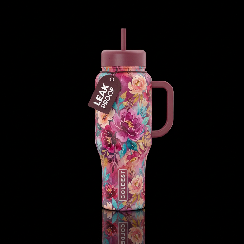 Blushing Bloom water bottle design