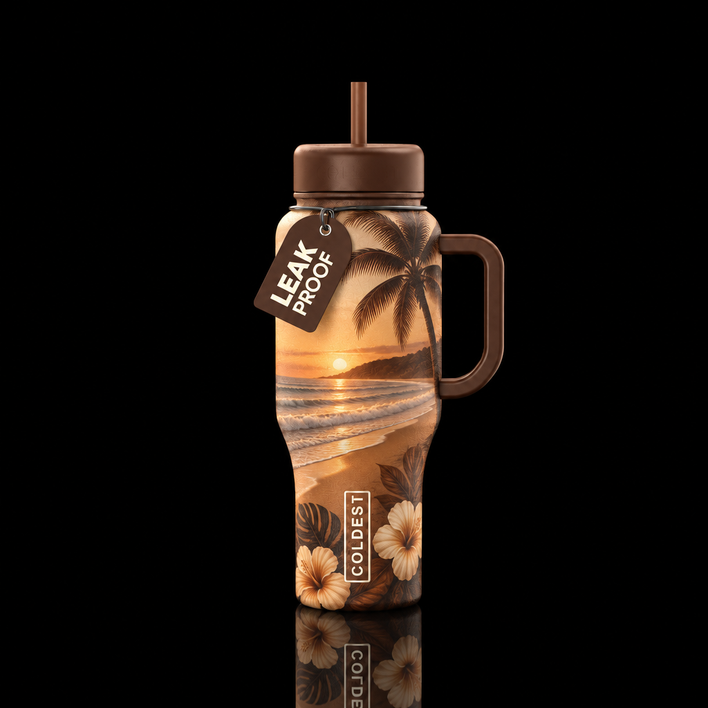 Cocoa Butter Beach water bottle design