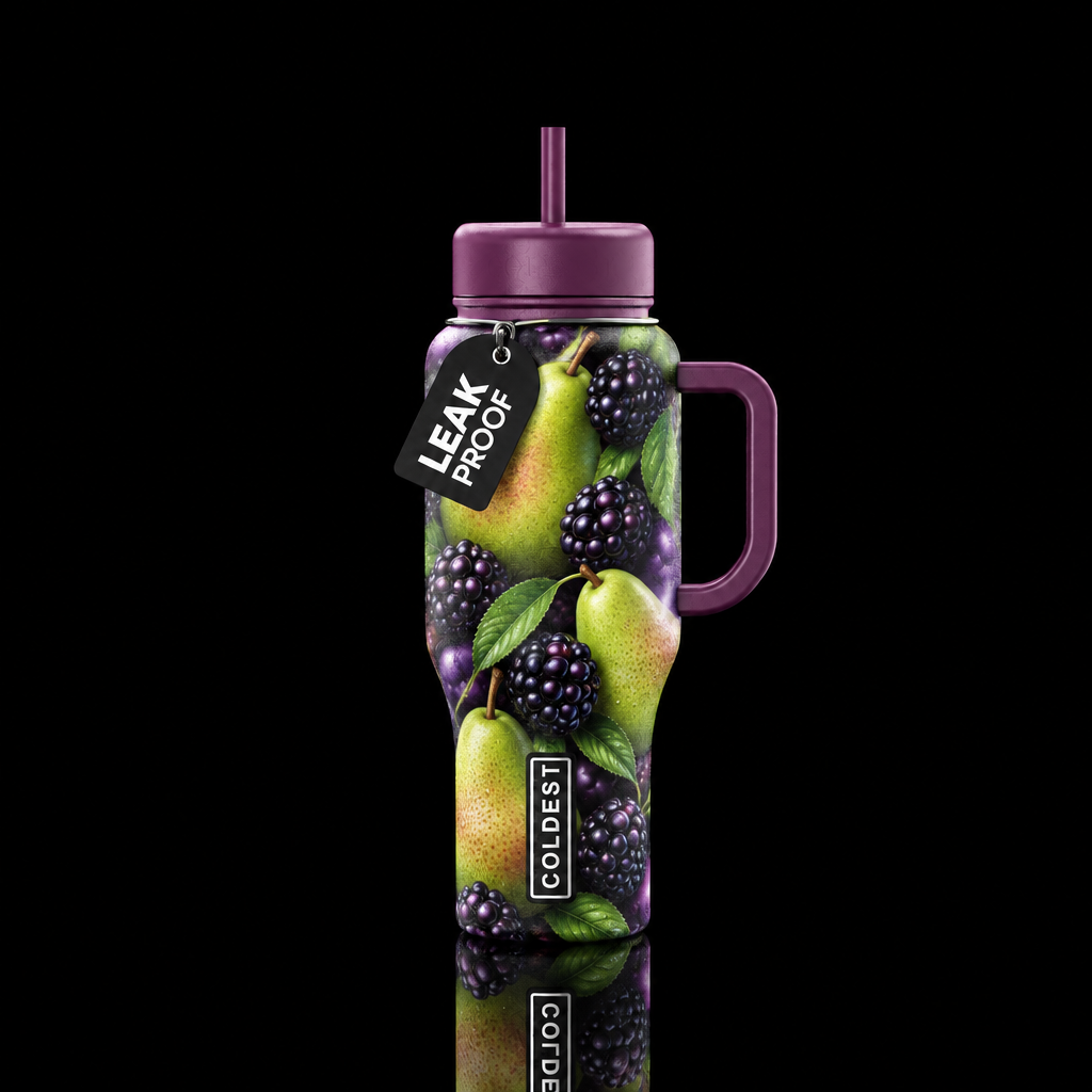 Blackberry Pear water bottle design