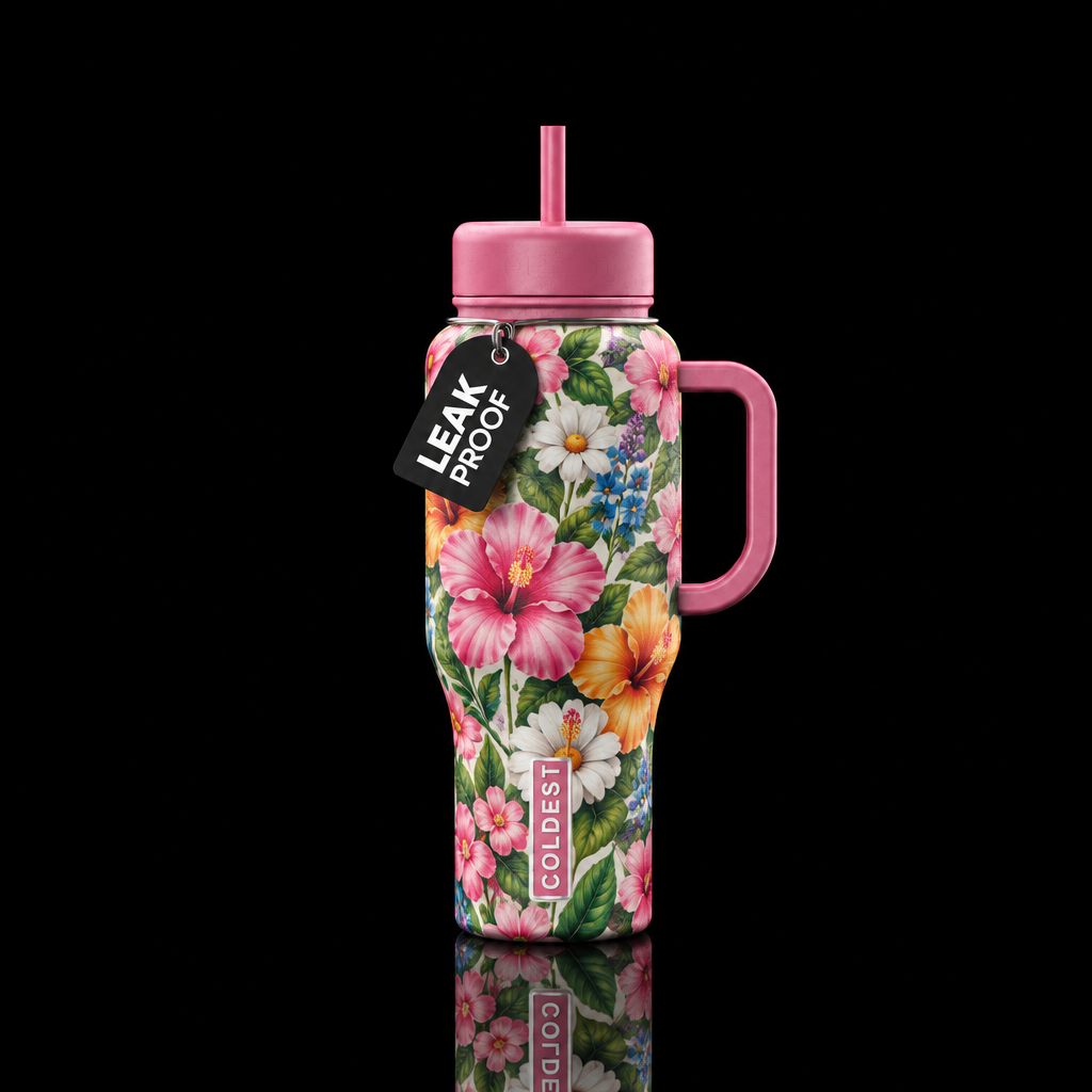 Endless Floral Gardens water bottle design