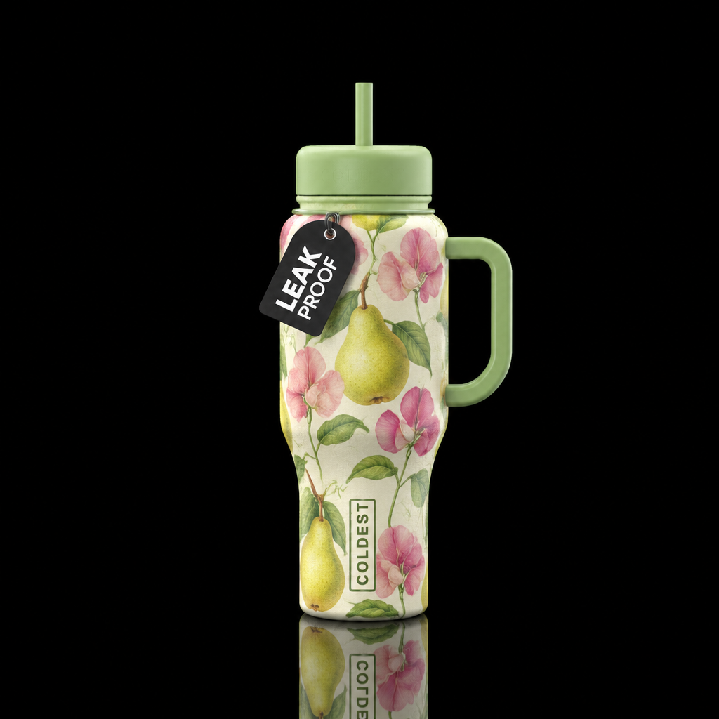 English Pear and Sweet Pea water bottle design
