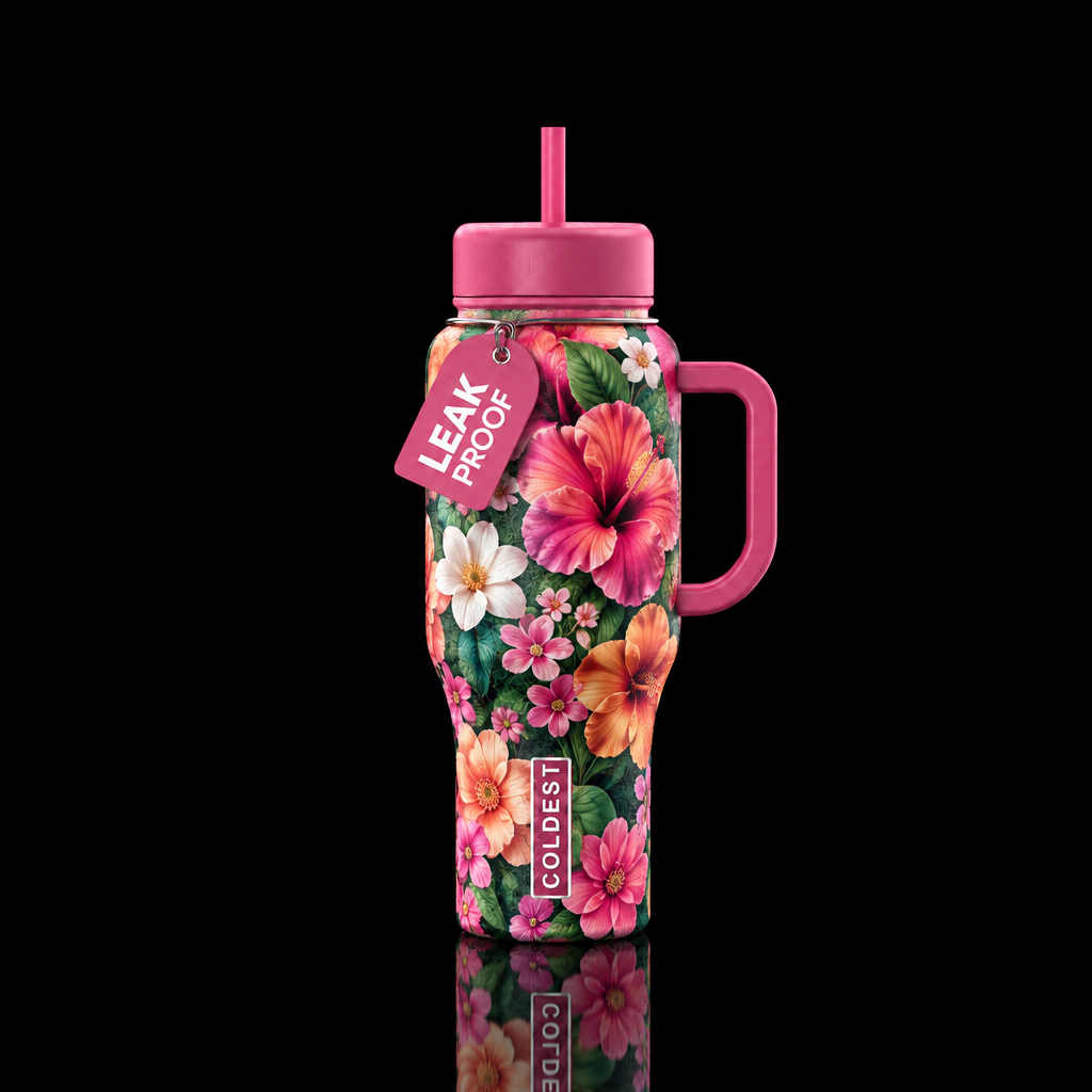 Endless Floral Gardens water bottle design