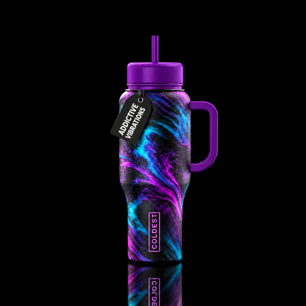 Addictive Vibrations water bottle design