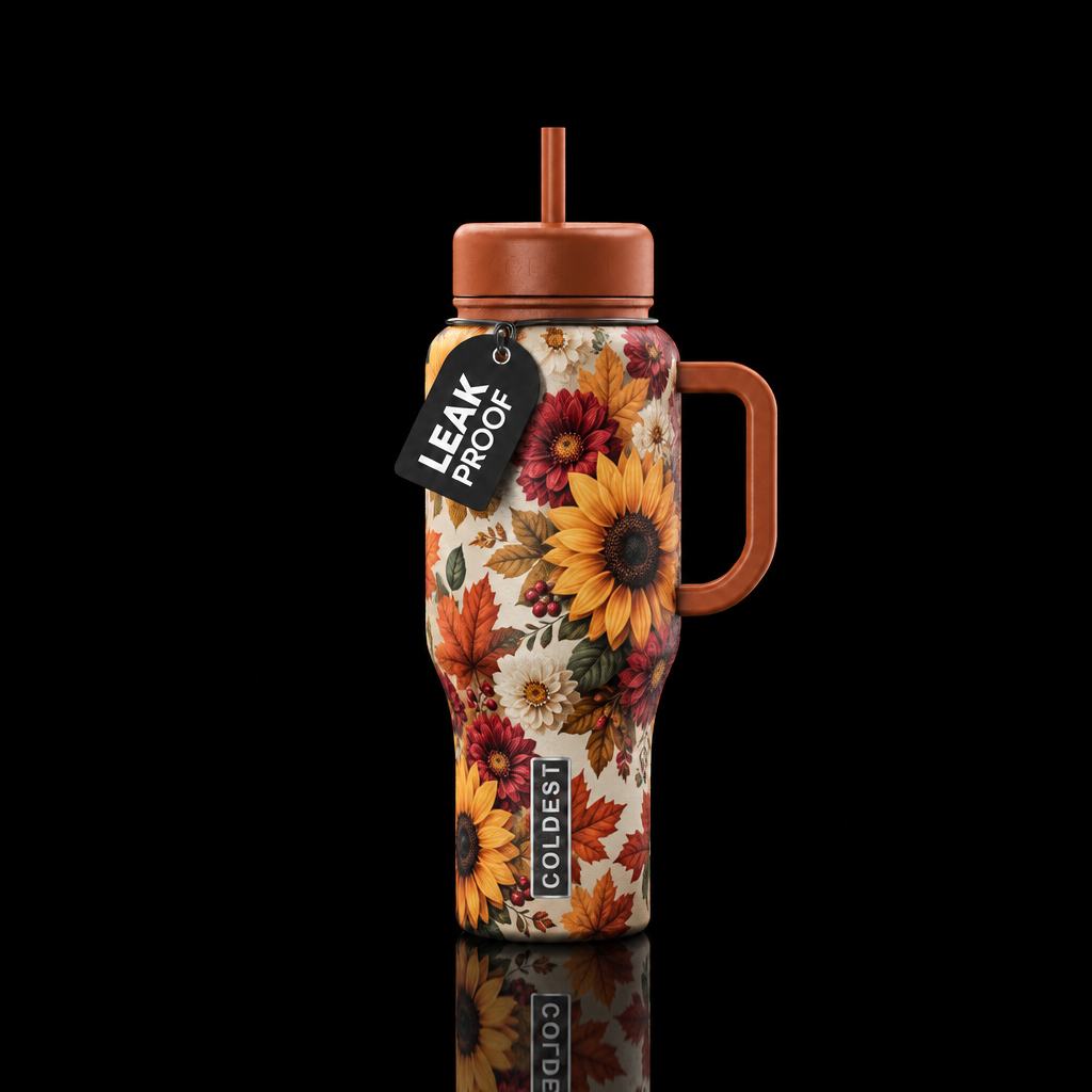 Autumn Bouquet water bottle design