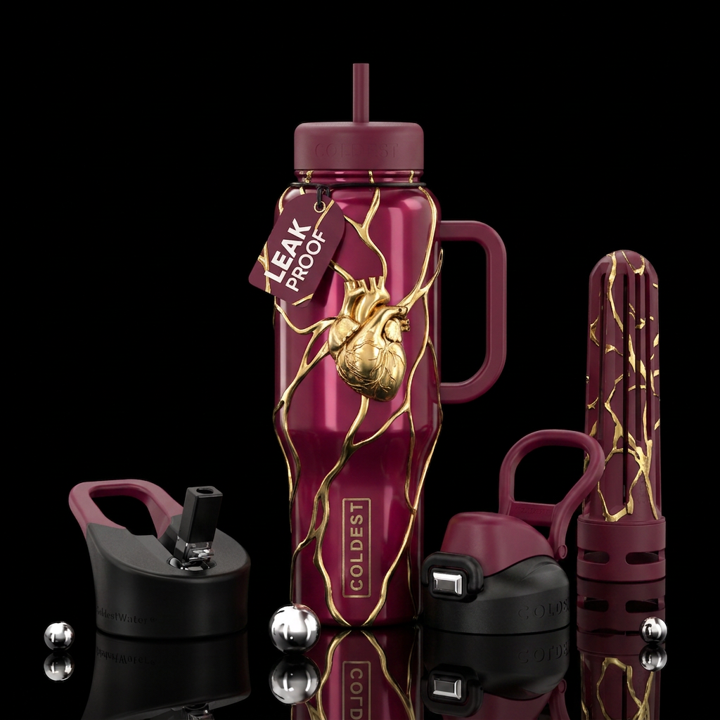 Heart of Gold water bottle design