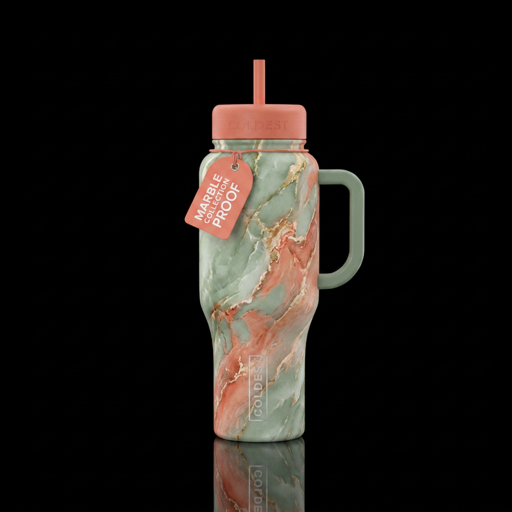 marble water bottle design