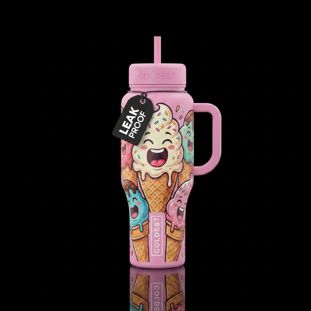 Ice cream - you scream water bottle design