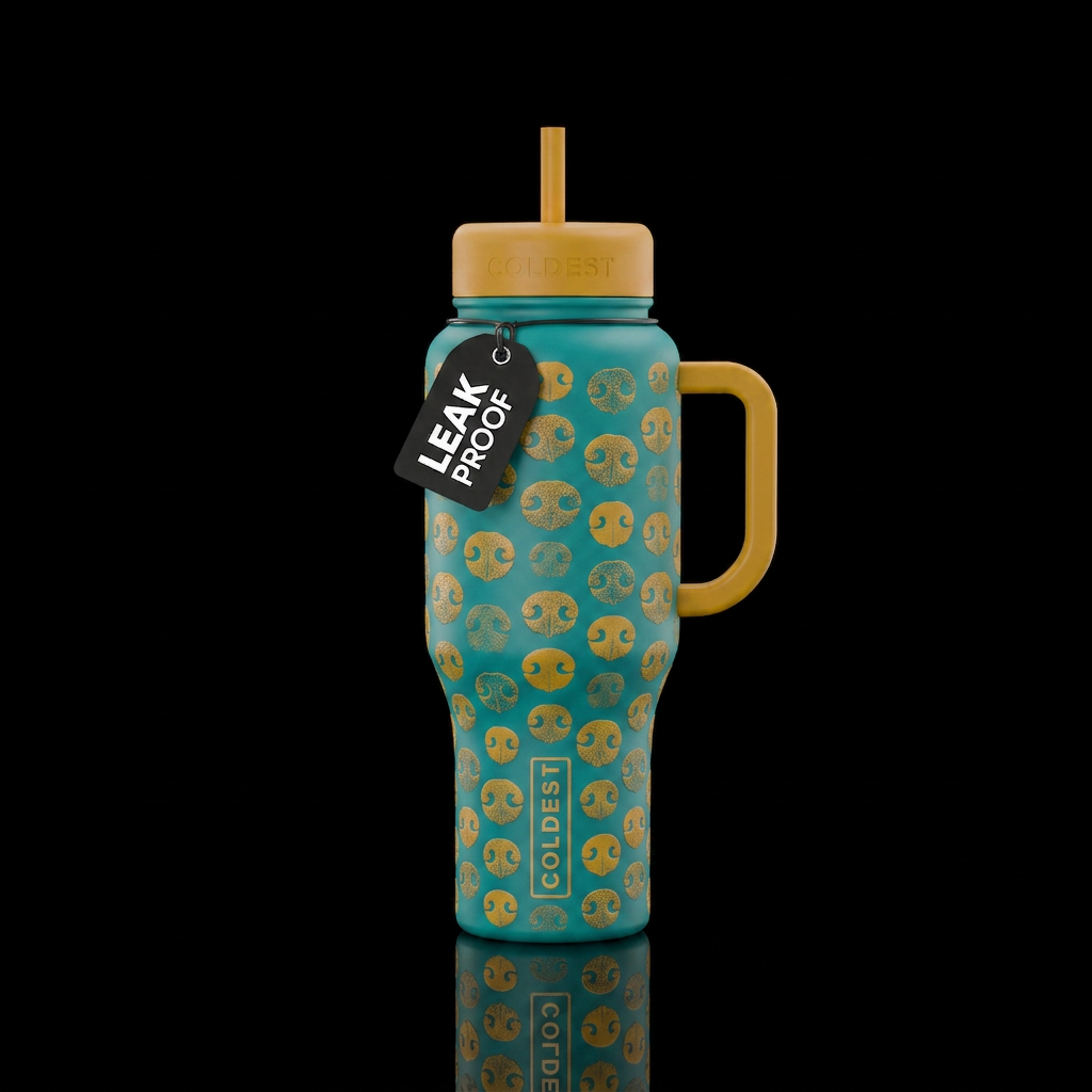 Dog nose prints water bottle design