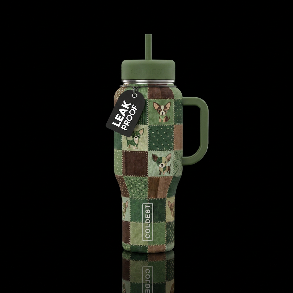 Forrest puppy water bottle design
