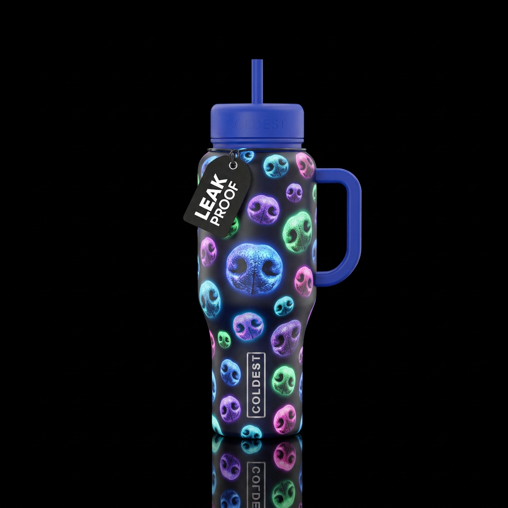 Glowie dog noses water bottle design