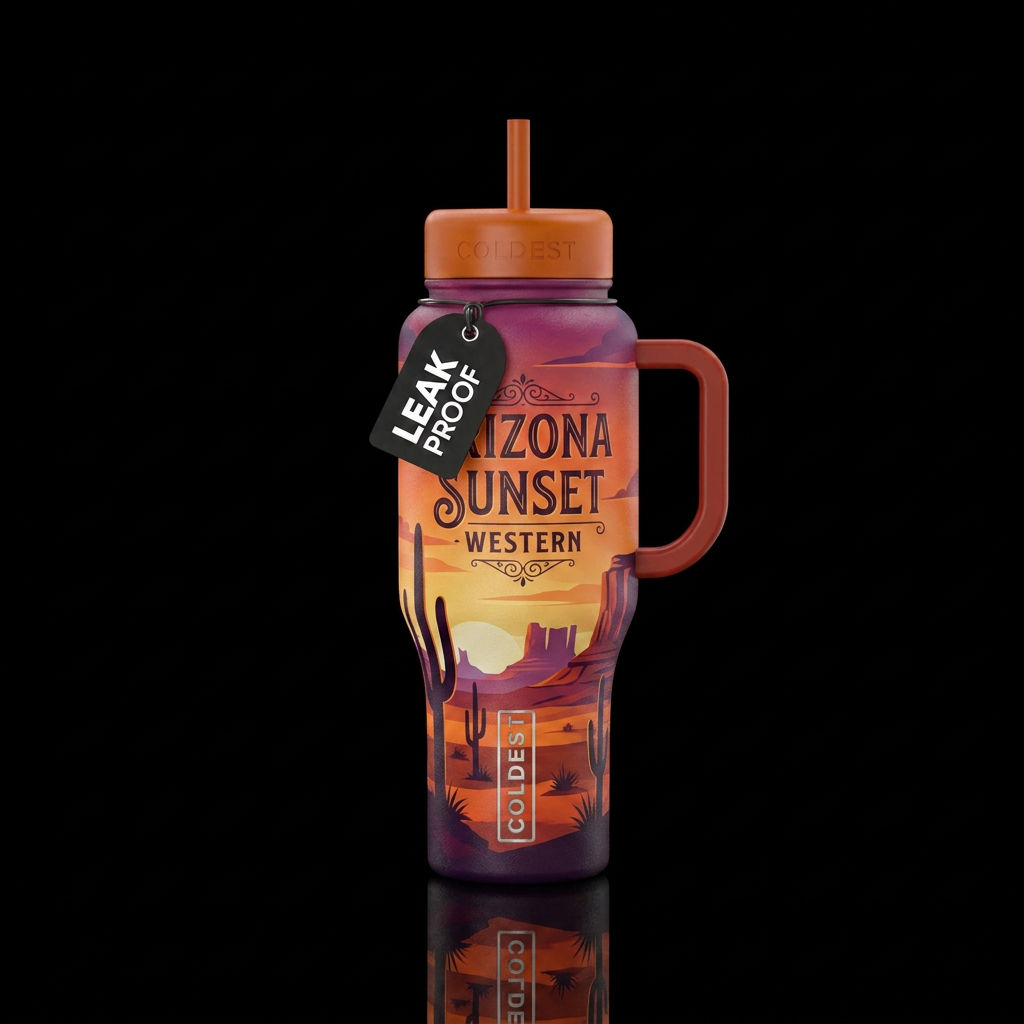 ARIZONA SUNSET WESTERN water bottle design