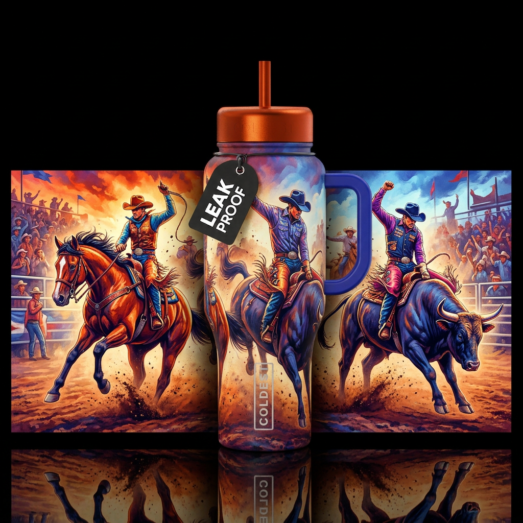 Real rodeo water bottle design