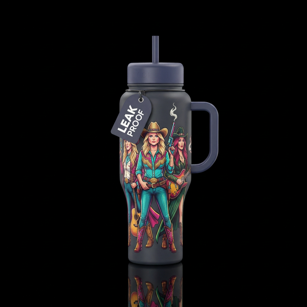 Pistol Annie water bottle design