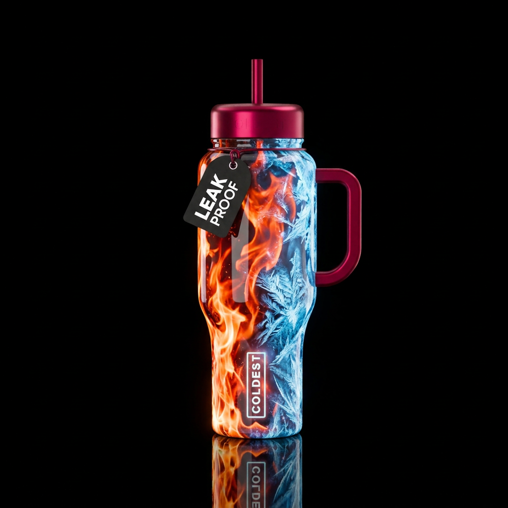 Fire and Ice glowie water bottle design