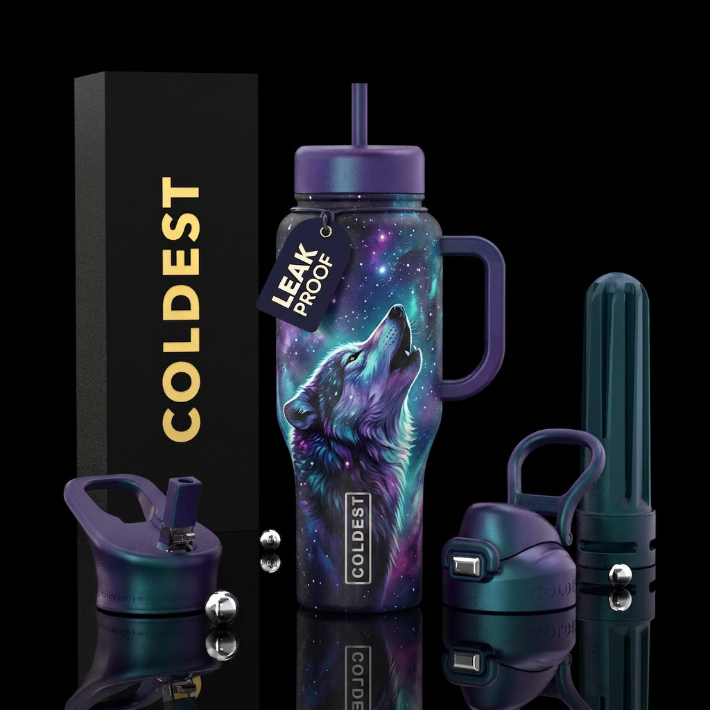 Night howl water bottle design