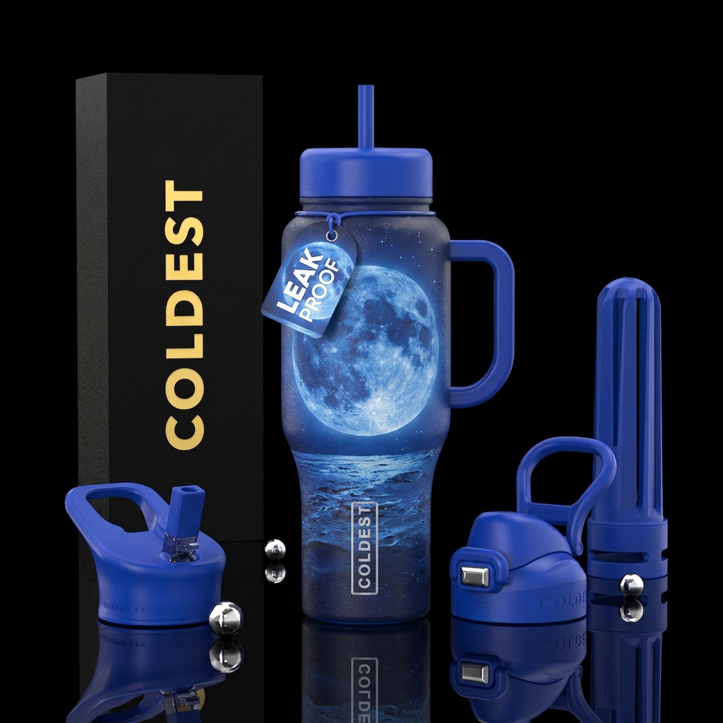 Blue moon water bottle design