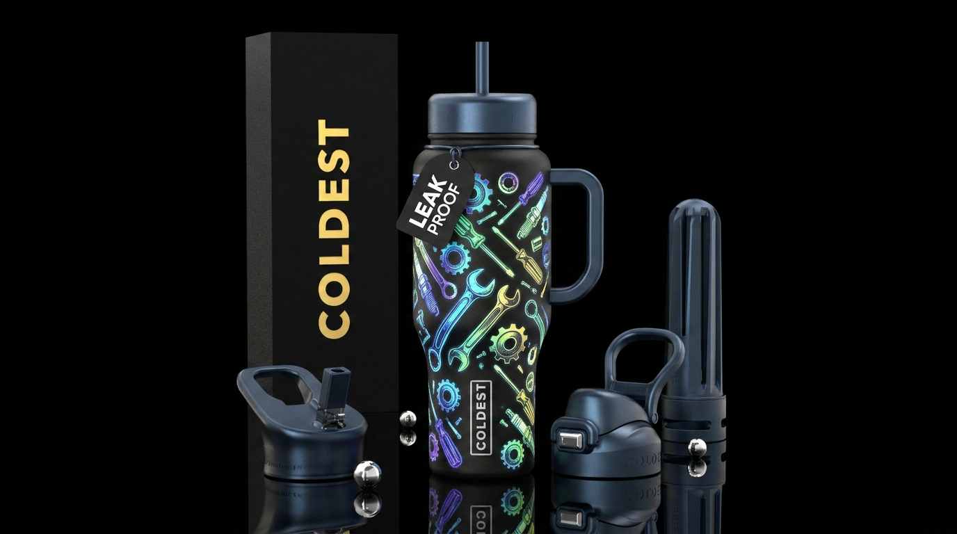Mechanic tools glowie water bottle design