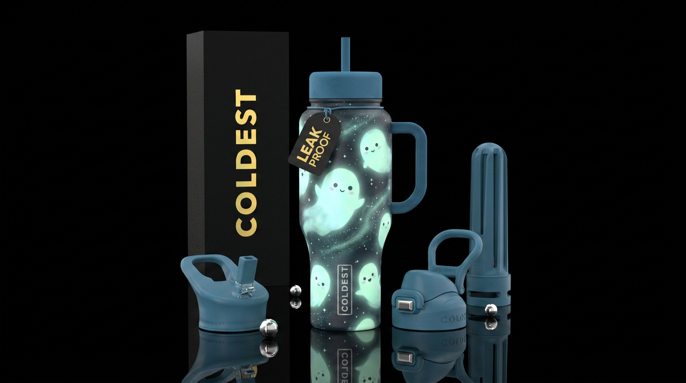 Moonlight  ghost glowie water bottle design