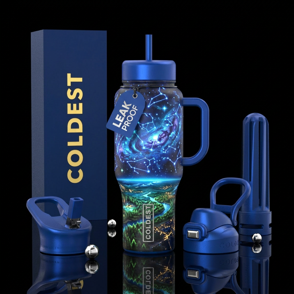 Heaven and earth  glowie water bottle design