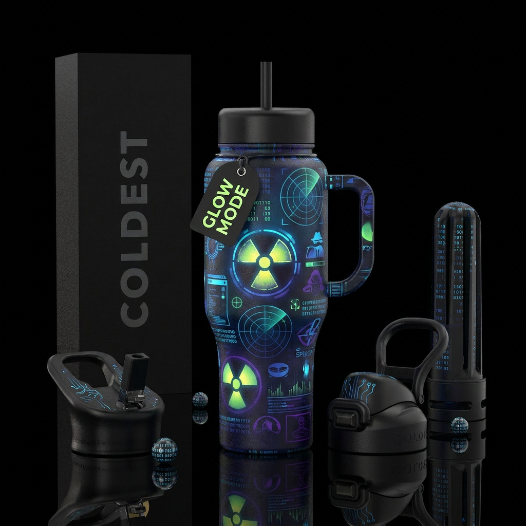 Cold War glowie water bottle design