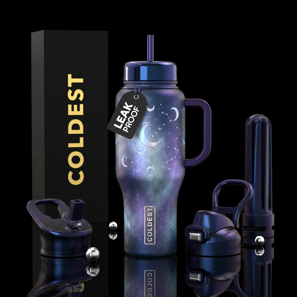 Moonlight goddess  glowie water bottle design