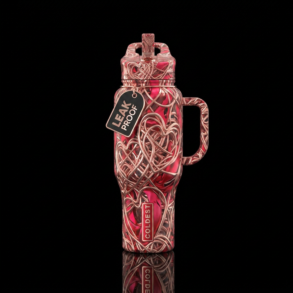 Love struck water bottle design