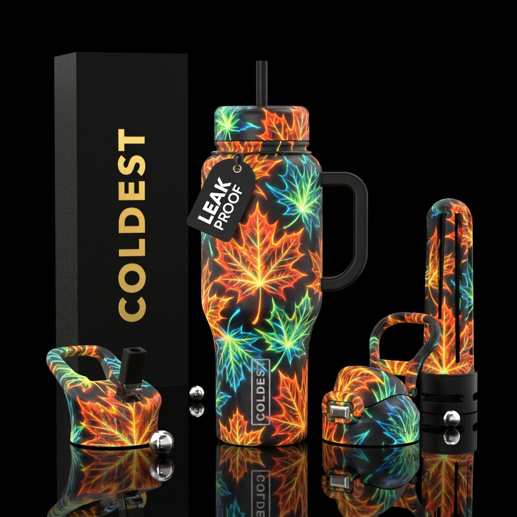 Black maple glowie water bottle design
