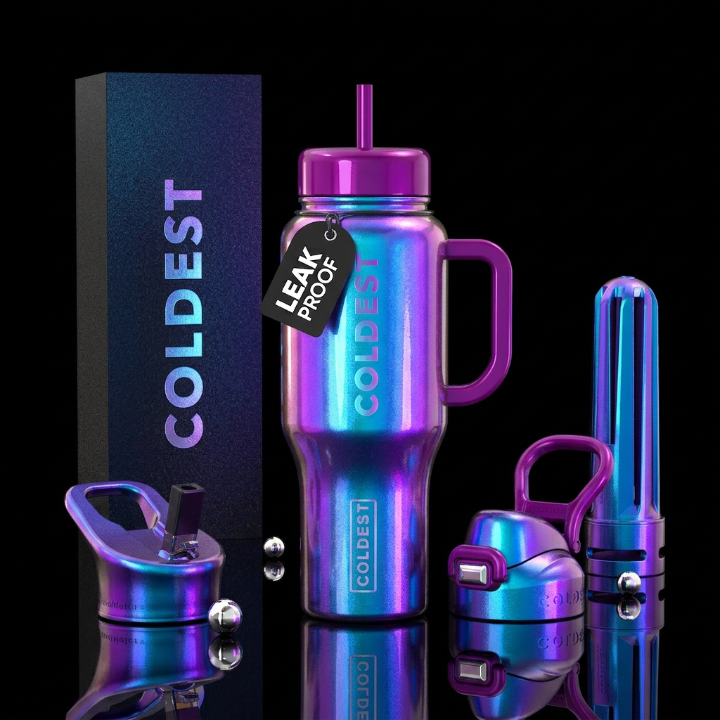 Hi glam glowie water bottle design