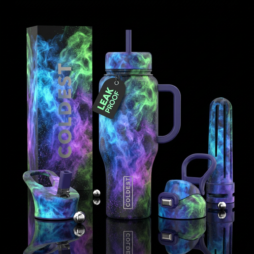Smoke n dust water bottle design