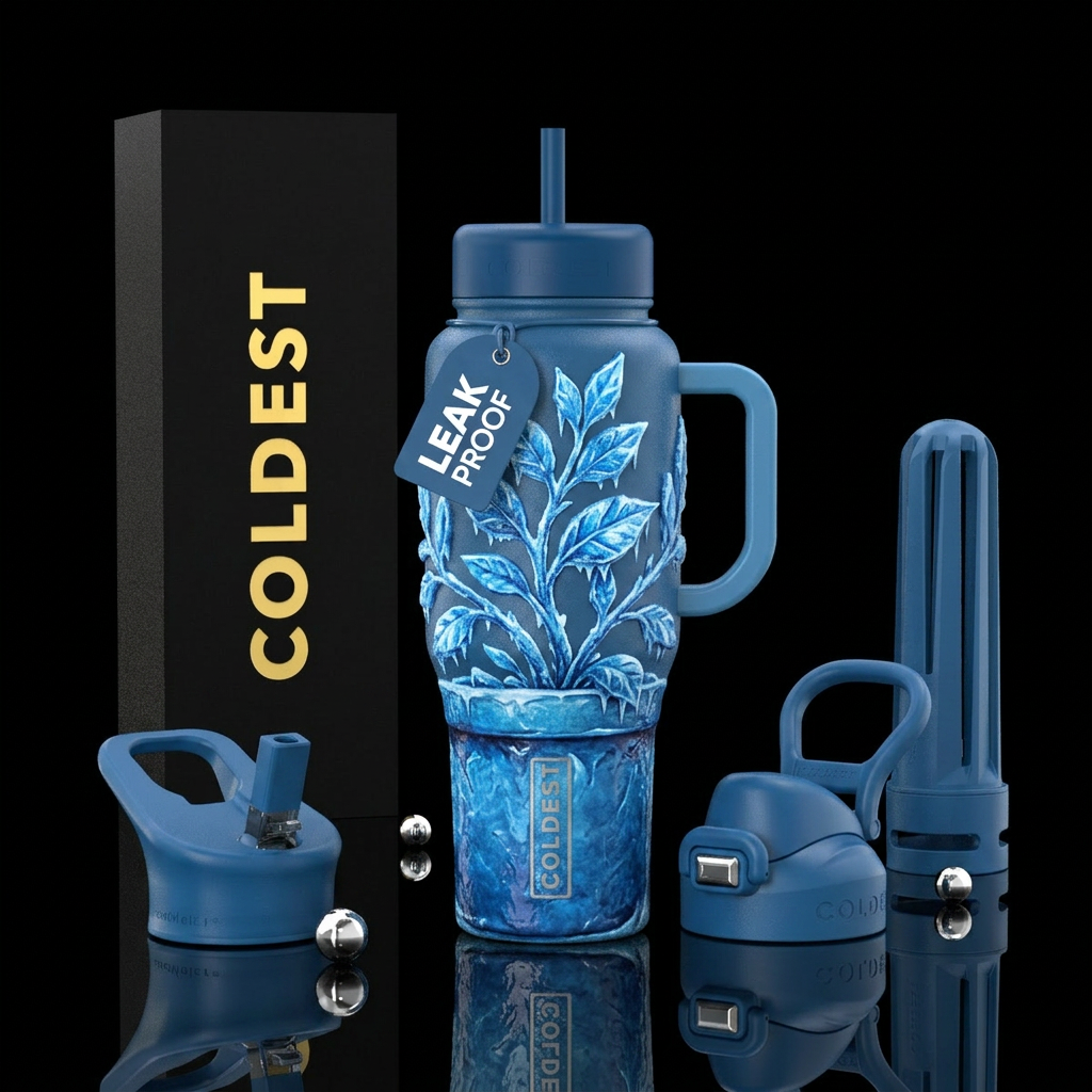Frosty Plants water bottle design
