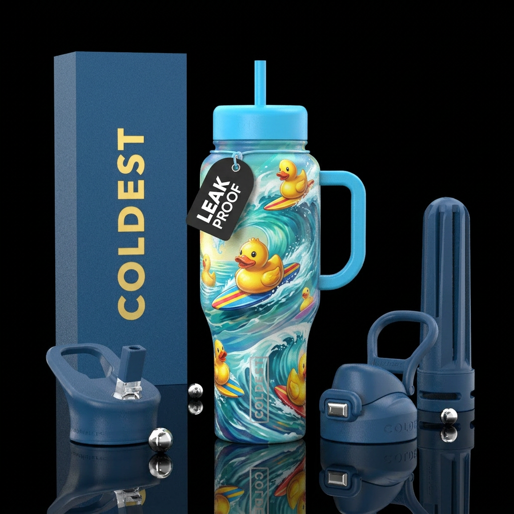 Surfing Ducks water bottle design